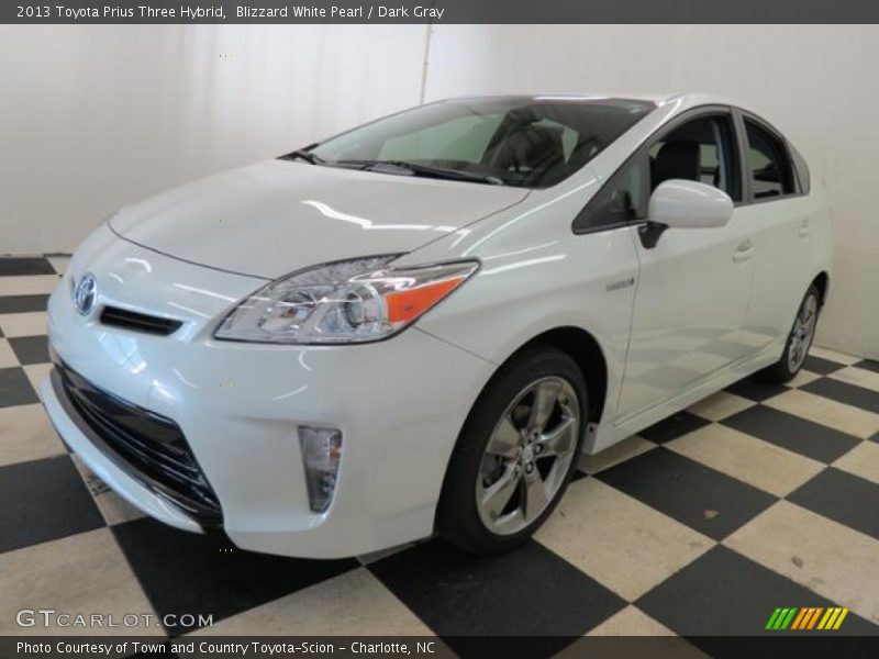 Blizzard White Pearl / Dark Gray 2013 Toyota Prius Three Hybrid