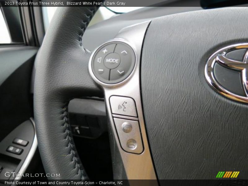 Blizzard White Pearl / Dark Gray 2013 Toyota Prius Three Hybrid