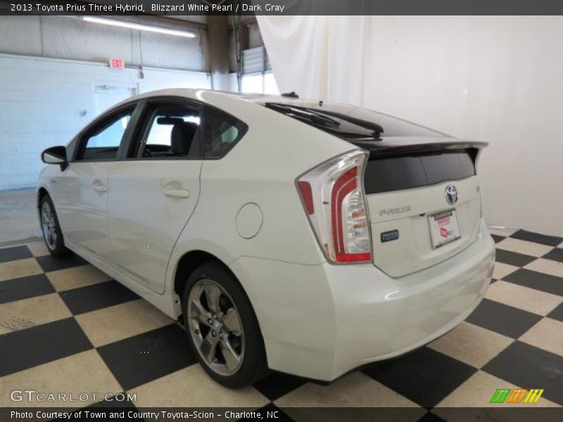 Blizzard White Pearl / Dark Gray 2013 Toyota Prius Three Hybrid