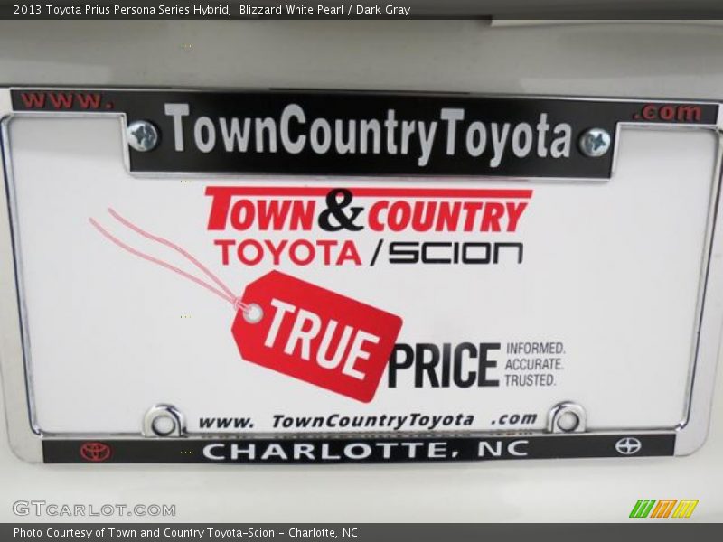 Blizzard White Pearl / Dark Gray 2013 Toyota Prius Persona Series Hybrid