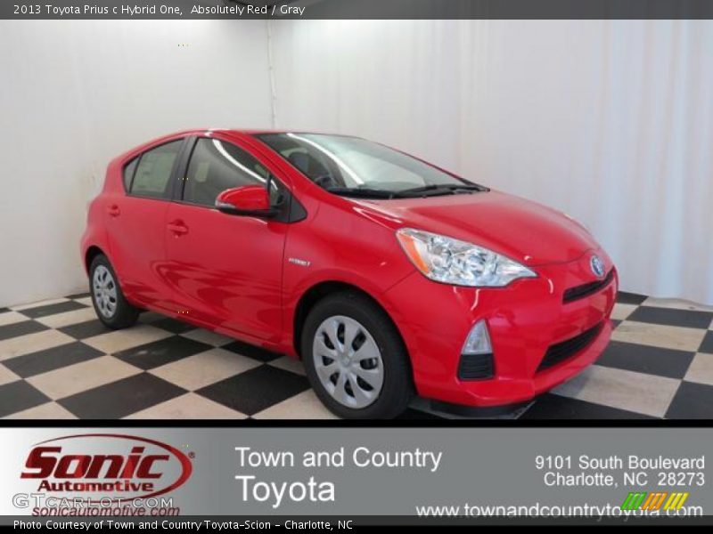 Absolutely Red / Gray 2013 Toyota Prius c Hybrid One