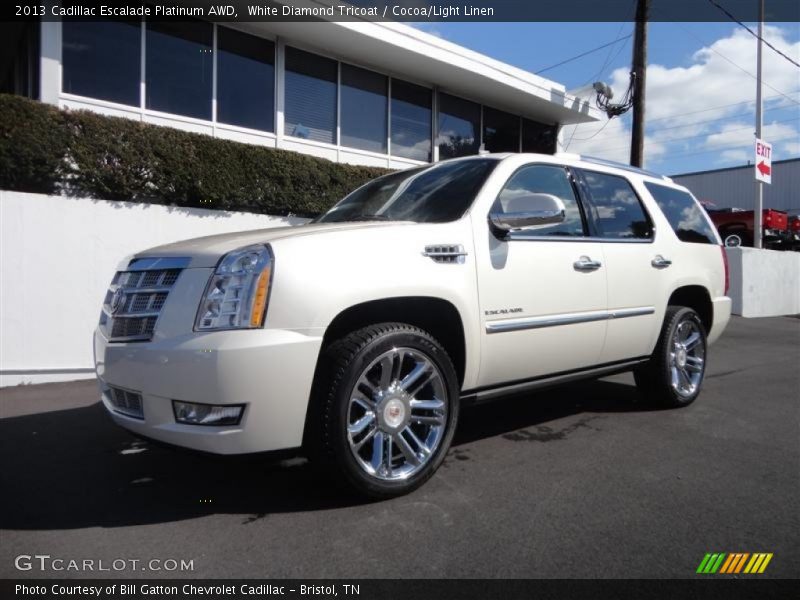 White Diamond Tricoat / Cocoa/Light Linen 2013 Cadillac Escalade Platinum AWD