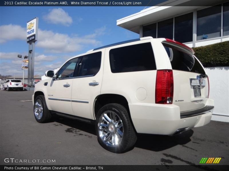 White Diamond Tricoat / Cocoa/Light Linen 2013 Cadillac Escalade Platinum AWD