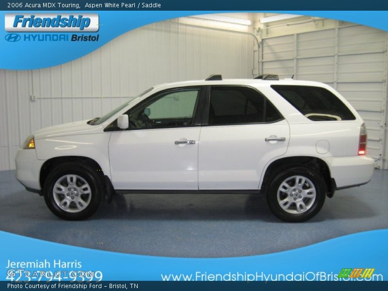 Aspen White Pearl / Saddle 2006 Acura MDX Touring