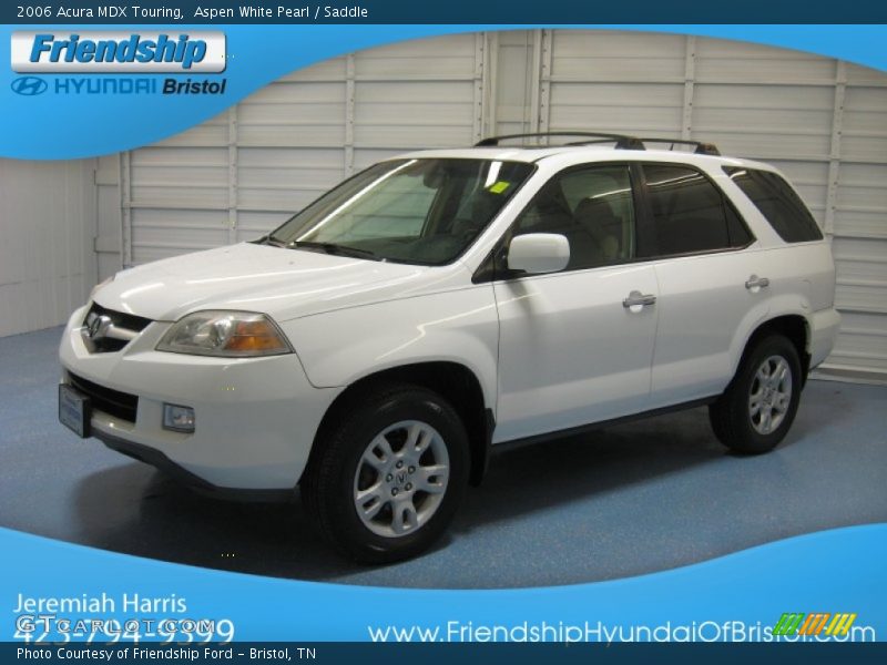 Aspen White Pearl / Saddle 2006 Acura MDX Touring