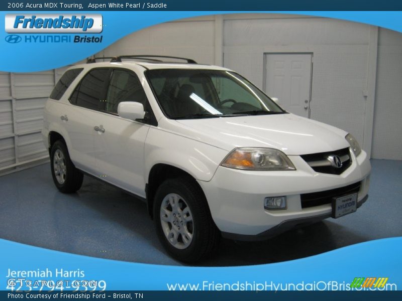 Aspen White Pearl / Saddle 2006 Acura MDX Touring