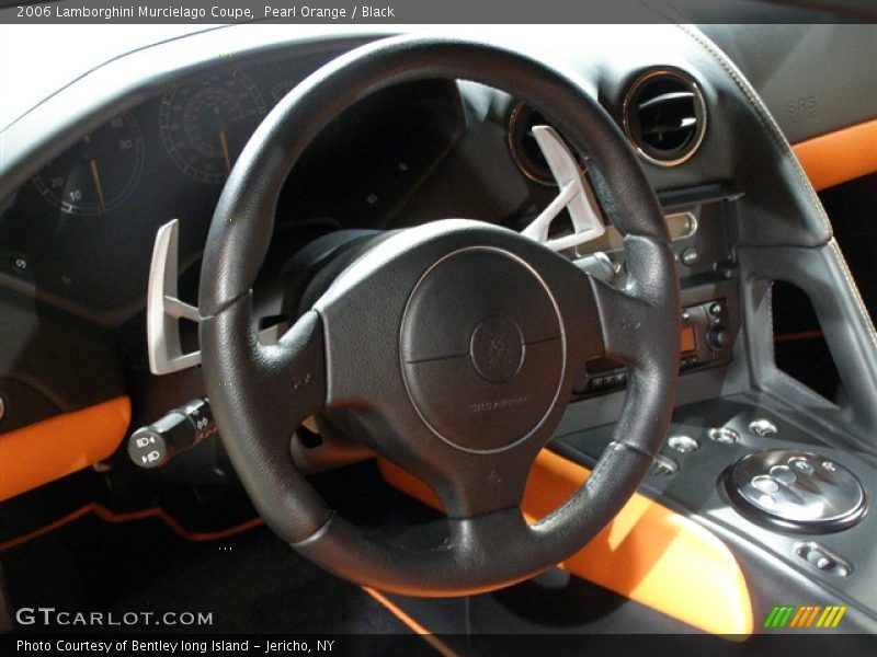 2006 Lamborghini Murcielago, Pearl Orange (Arancio Atlas) / Black/Orange, Steering Wheel - 2006 Lamborghini Murcielago Coupe