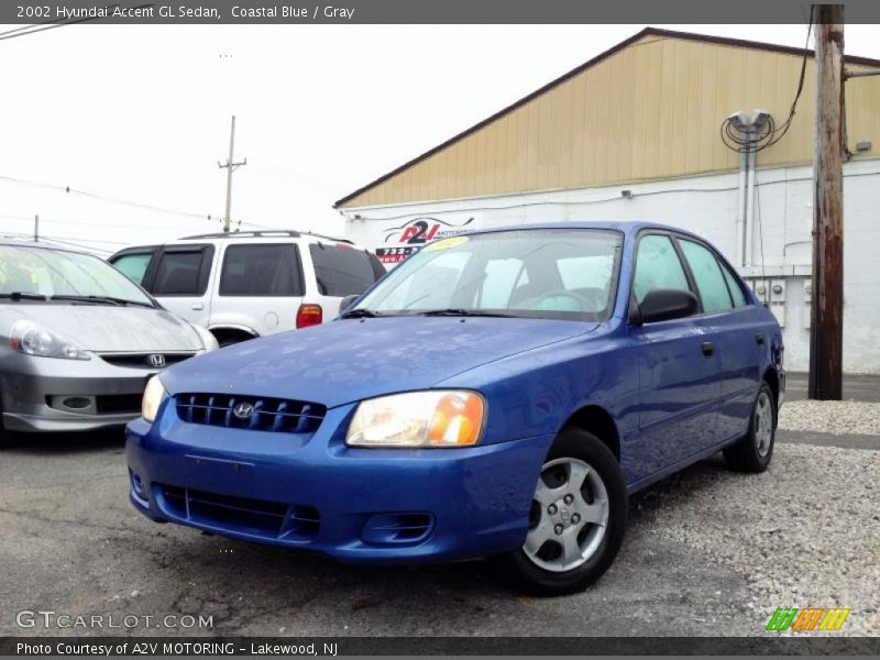 Coastal Blue / Gray 2002 Hyundai Accent GL Sedan