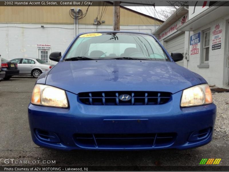 Coastal Blue / Gray 2002 Hyundai Accent GL Sedan