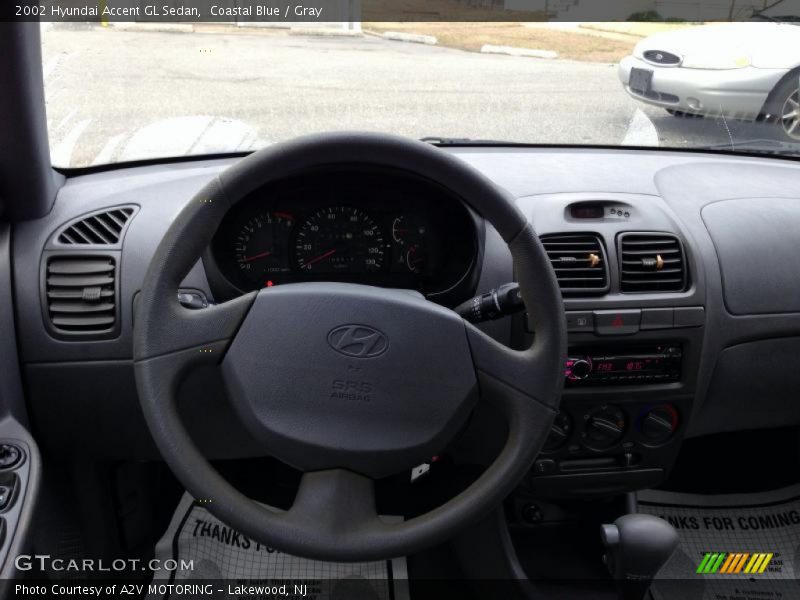 Coastal Blue / Gray 2002 Hyundai Accent GL Sedan