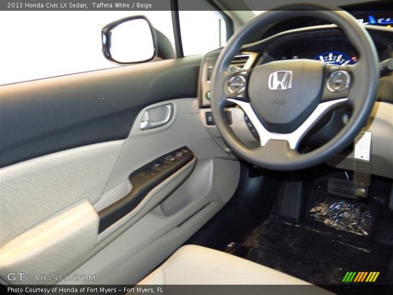 Taffeta White / Beige 2013 Honda Civic LX Sedan