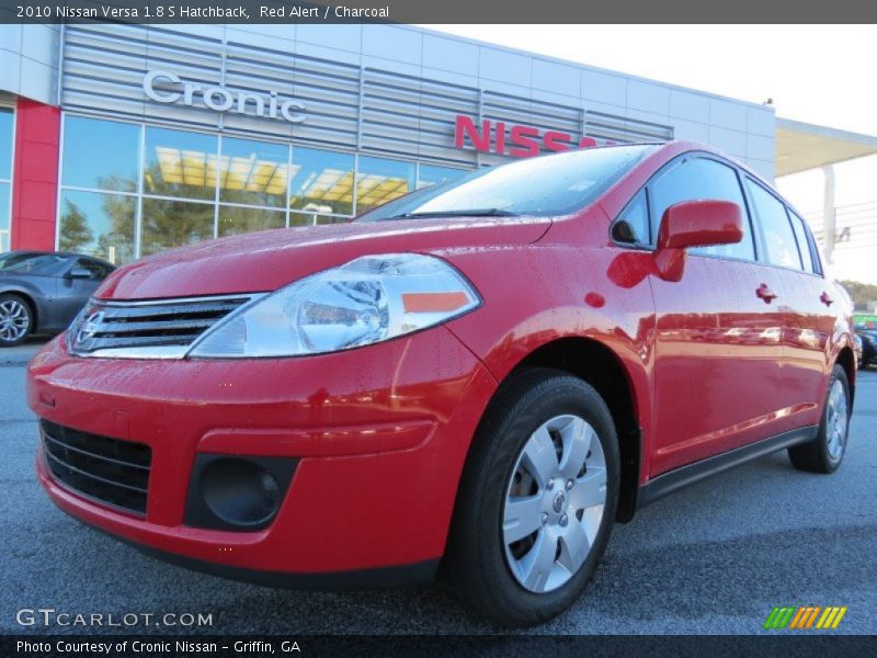 Red Alert / Charcoal 2010 Nissan Versa 1.8 S Hatchback