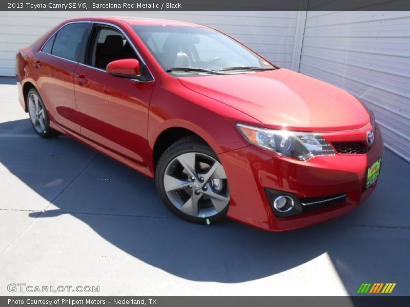 Barcelona Red Metallic / Black 2013 Toyota Camry SE V6