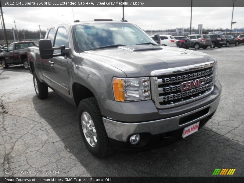Steel Gray Metallic / Ebony 2012 GMC Sierra 2500HD SLE Extended Cab 4x4