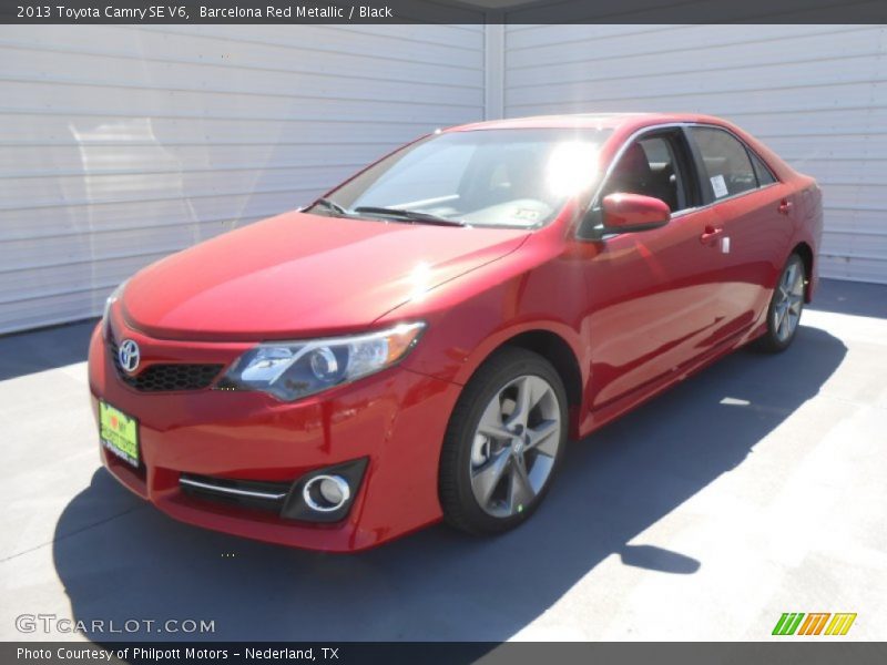 Barcelona Red Metallic / Black 2013 Toyota Camry SE V6