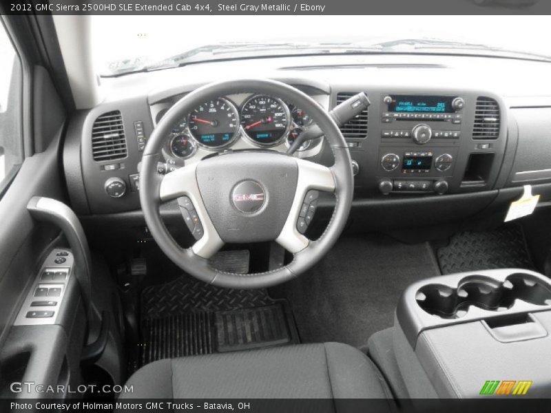 Steel Gray Metallic / Ebony 2012 GMC Sierra 2500HD SLE Extended Cab 4x4