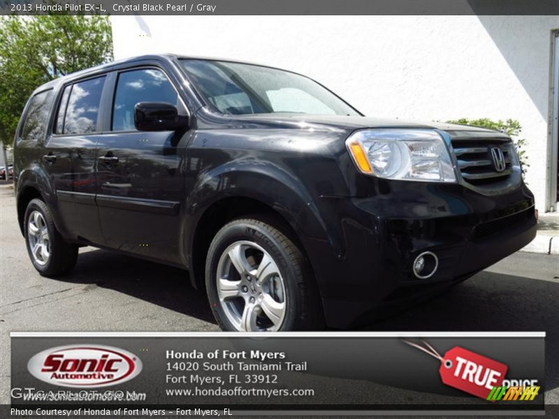 Crystal Black Pearl / Gray 2013 Honda Pilot EX-L