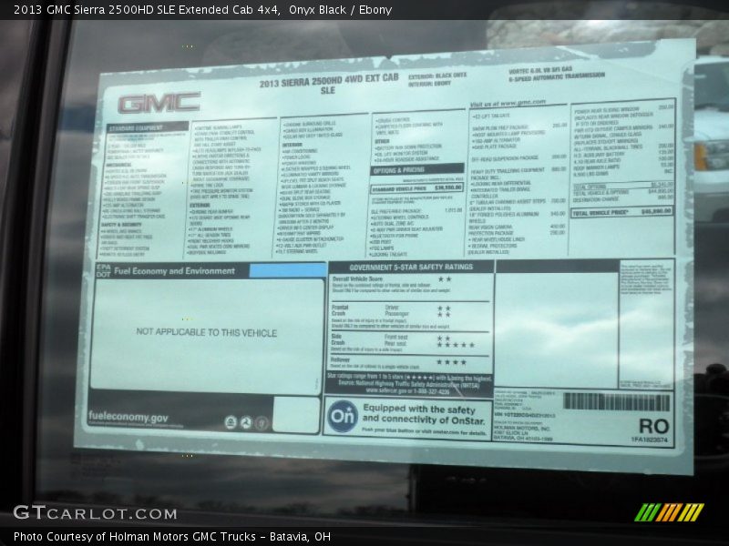  2013 Sierra 2500HD SLE Extended Cab 4x4 Window Sticker