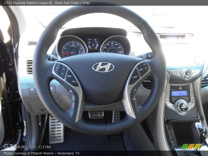 Black Noir Pearl / Gray 2013 Hyundai Elantra Coupe SE