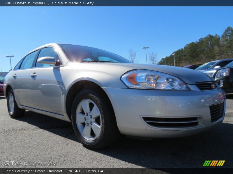 Gold Mist Metallic / Gray 2008 Chevrolet Impala LT