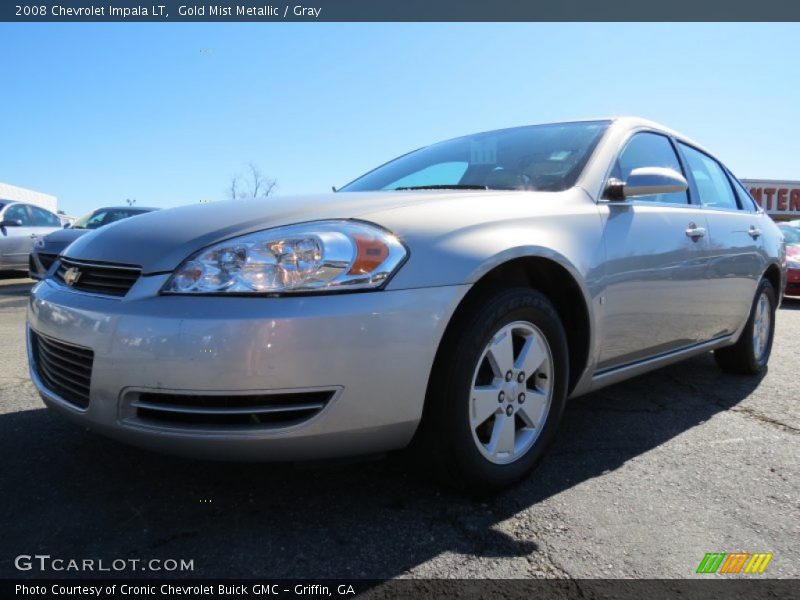 Gold Mist Metallic / Gray 2008 Chevrolet Impala LT