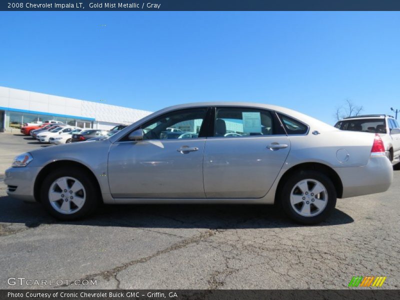 Gold Mist Metallic / Gray 2008 Chevrolet Impala LT