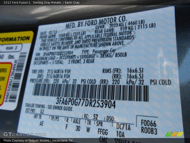Sterling Gray Metallic / Earth Gray 2013 Ford Fusion S