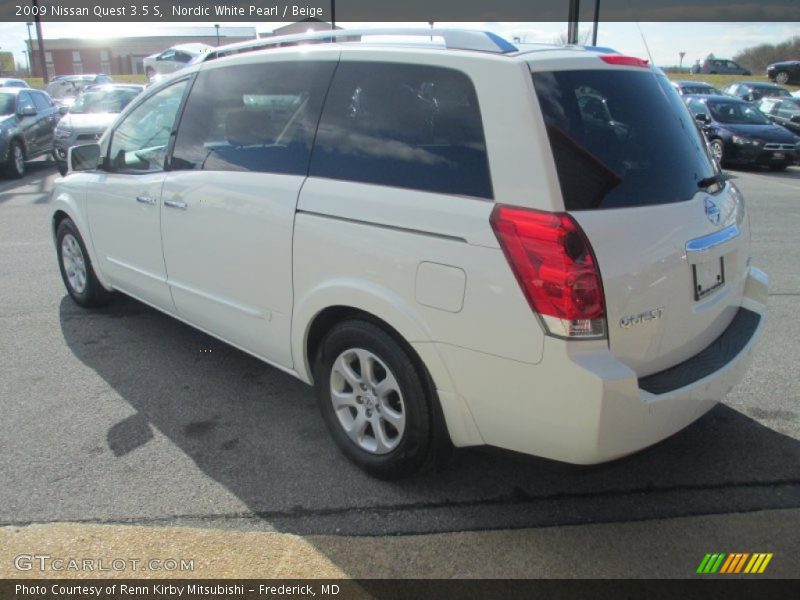 Nordic White Pearl / Beige 2009 Nissan Quest 3.5 S