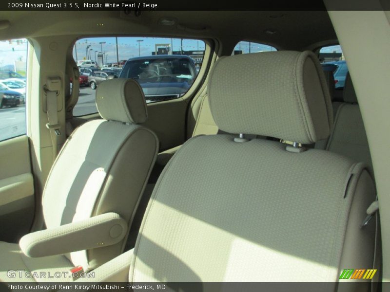 Nordic White Pearl / Beige 2009 Nissan Quest 3.5 S