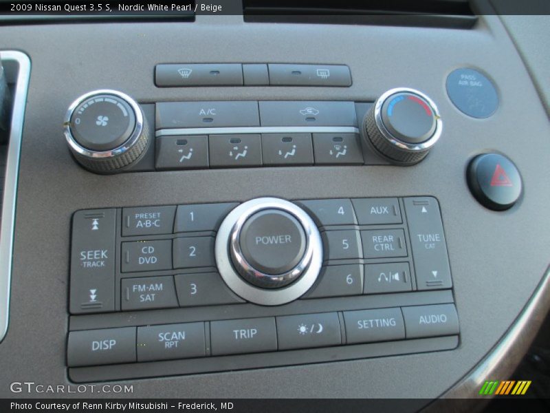 Nordic White Pearl / Beige 2009 Nissan Quest 3.5 S