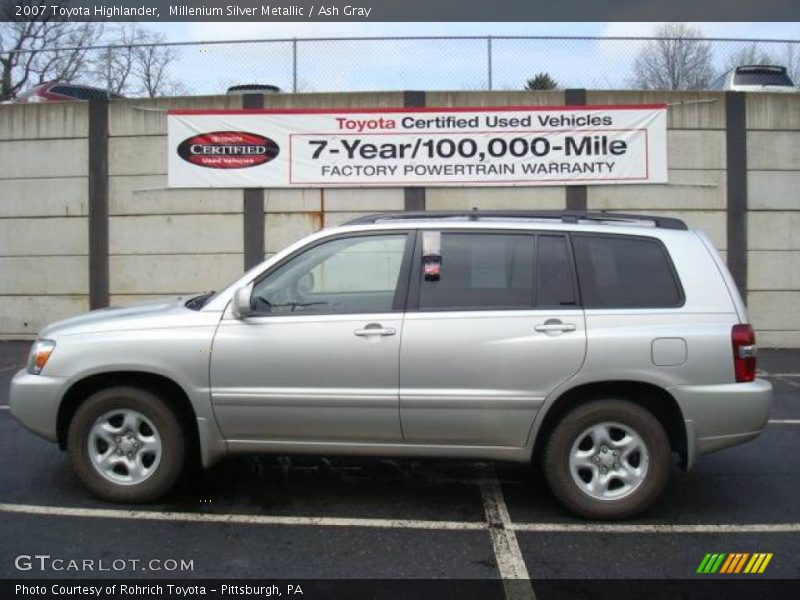 Millenium Silver Metallic / Ash Gray 2007 Toyota Highlander