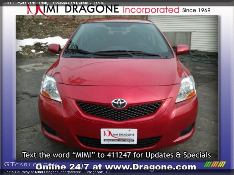 Barcelona Red Metallic / Bisque 2010 Toyota Yaris Sedan