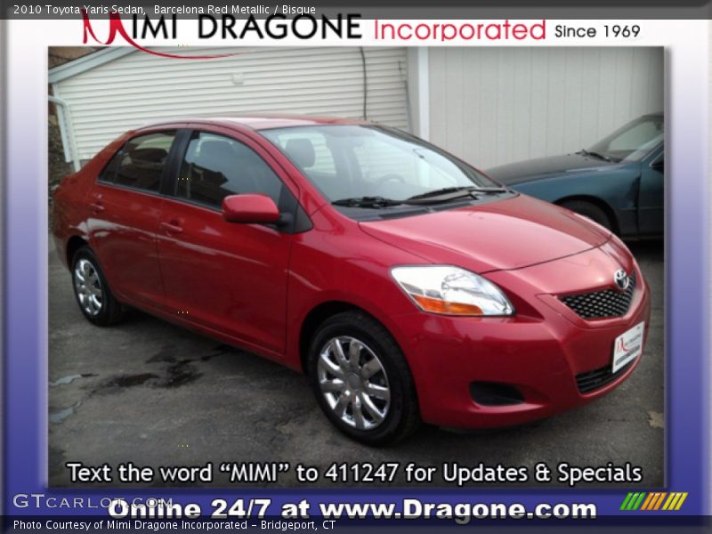 Barcelona Red Metallic / Bisque 2010 Toyota Yaris Sedan