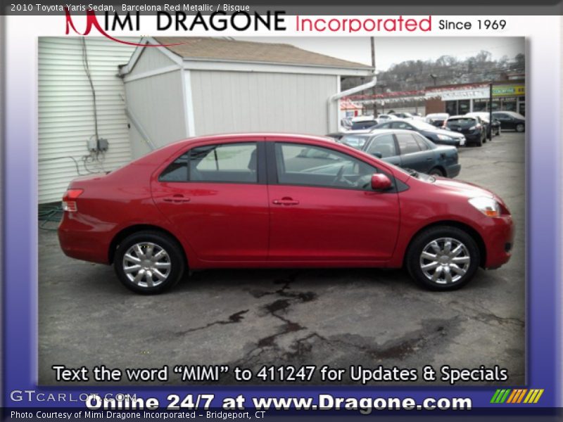 Barcelona Red Metallic / Bisque 2010 Toyota Yaris Sedan