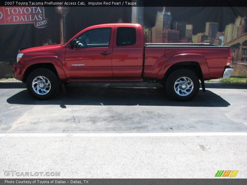 Impulse Red Pearl / Taupe 2007 Toyota Tacoma PreRunner Access Cab