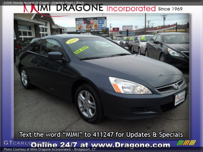 Graphite Pearl / Black 2006 Honda Accord LX Coupe