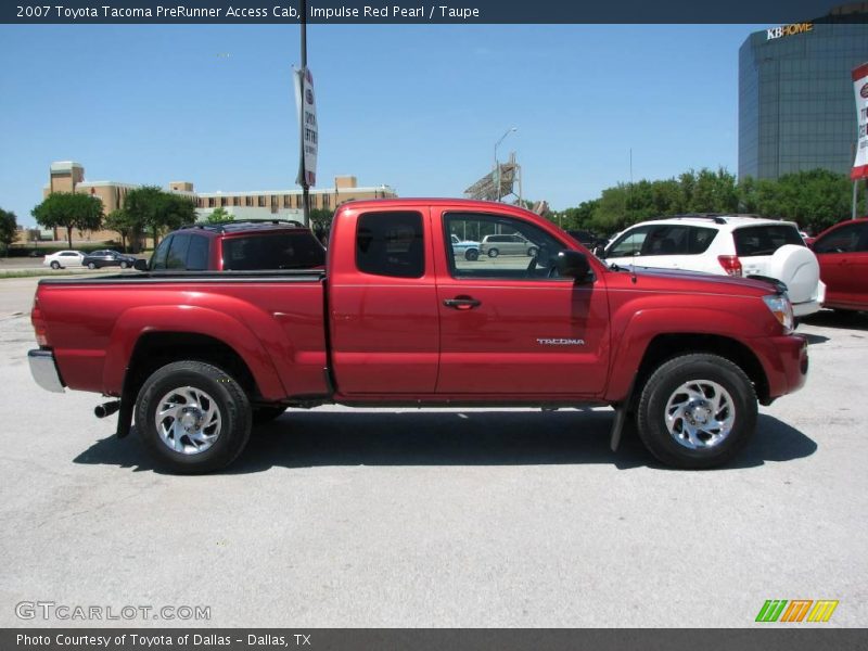Impulse Red Pearl / Taupe 2007 Toyota Tacoma PreRunner Access Cab