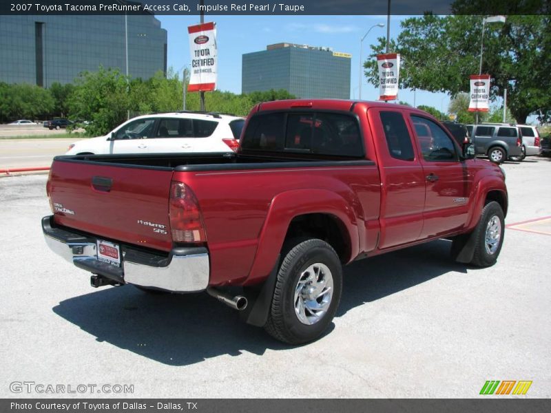 Impulse Red Pearl / Taupe 2007 Toyota Tacoma PreRunner Access Cab