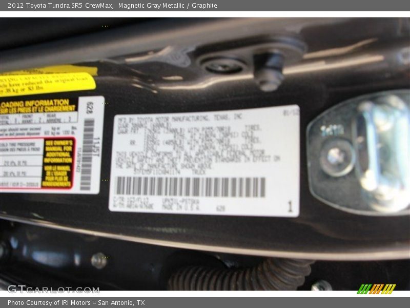 Magnetic Gray Metallic / Graphite 2012 Toyota Tundra SR5 CrewMax