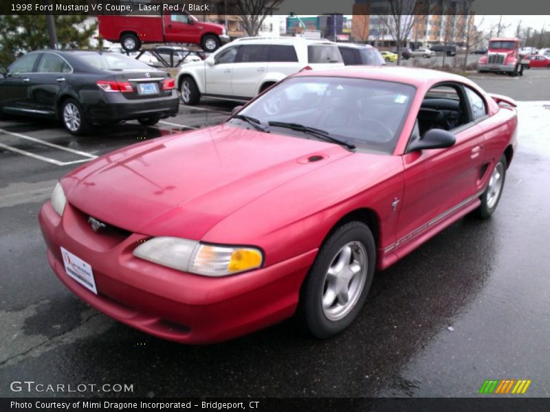 Laser Red / Black 1998 Ford Mustang V6 Coupe