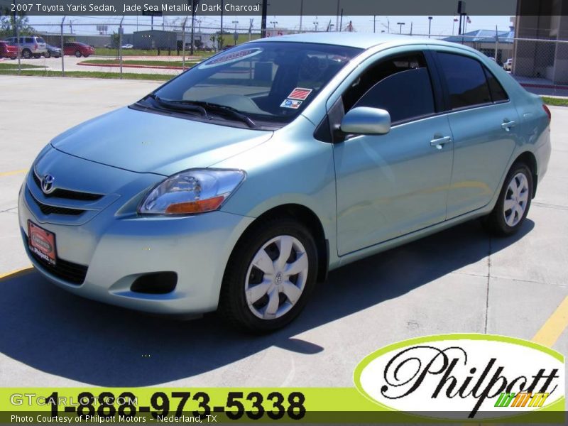 Jade Sea Metallic / Dark Charcoal 2007 Toyota Yaris Sedan