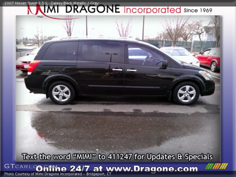 Galaxy Black Metallic / Gray 2007 Nissan Quest 3.5 S