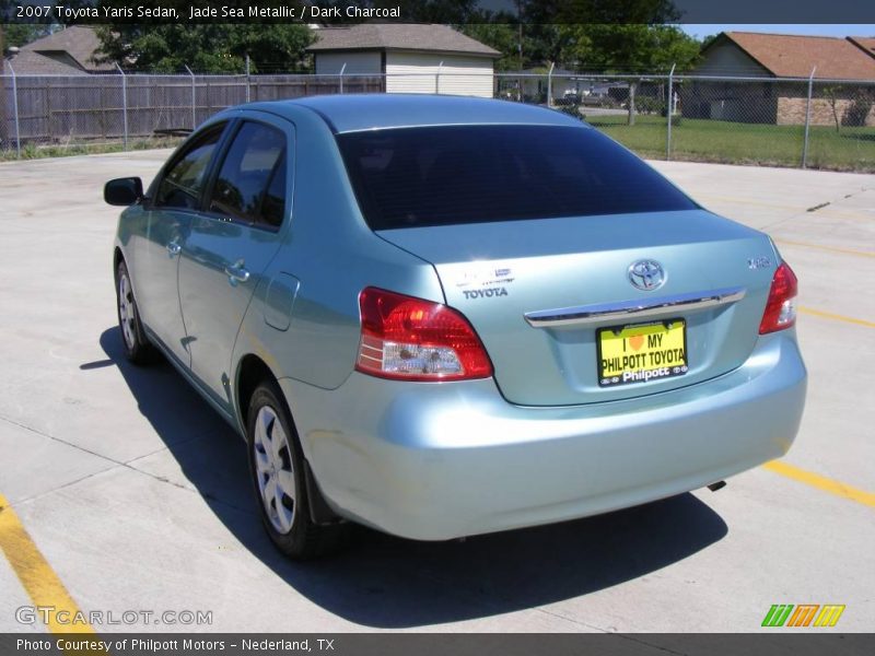 Jade Sea Metallic / Dark Charcoal 2007 Toyota Yaris Sedan