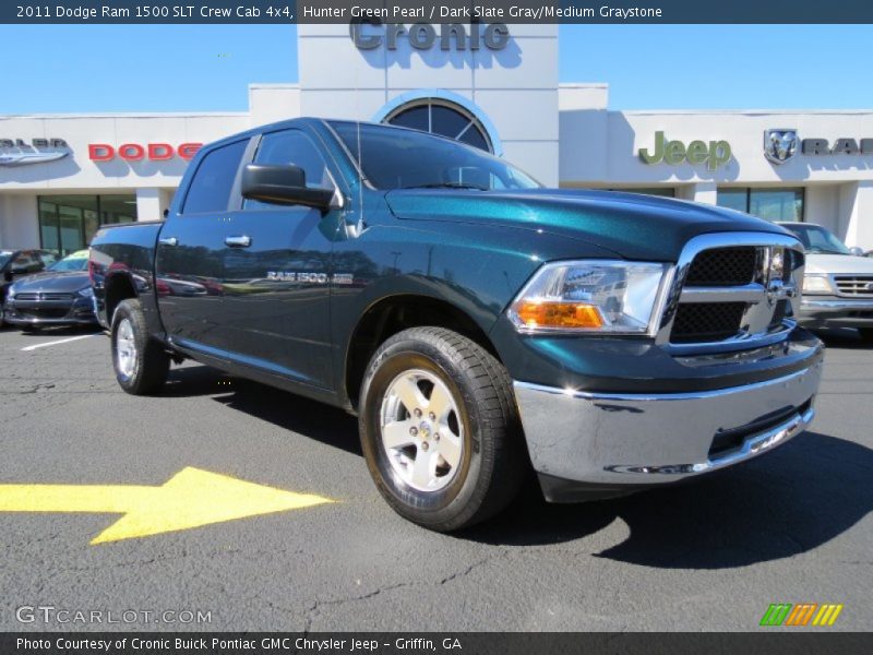 Hunter Green Pearl / Dark Slate Gray/Medium Graystone 2011 Dodge Ram 1500 SLT Crew Cab 4x4
