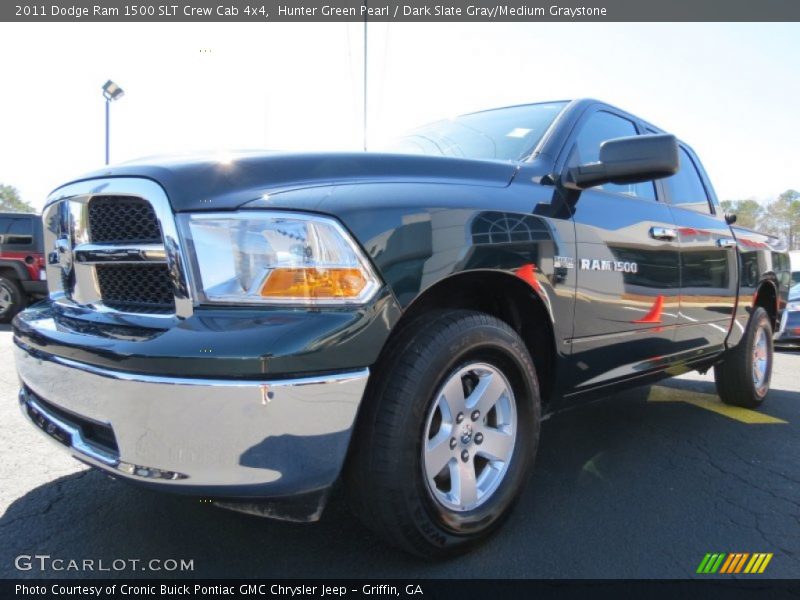 Hunter Green Pearl / Dark Slate Gray/Medium Graystone 2011 Dodge Ram 1500 SLT Crew Cab 4x4