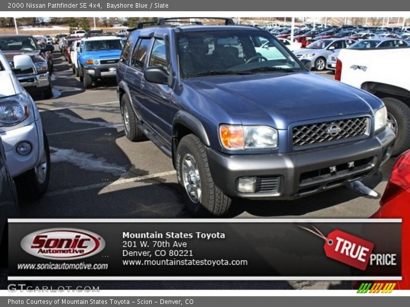 Bayshore Blue / Slate 2000 Nissan Pathfinder SE 4x4