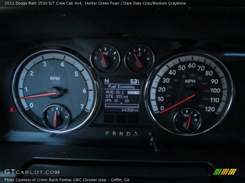 Hunter Green Pearl / Dark Slate Gray/Medium Graystone 2011 Dodge Ram 1500 SLT Crew Cab 4x4