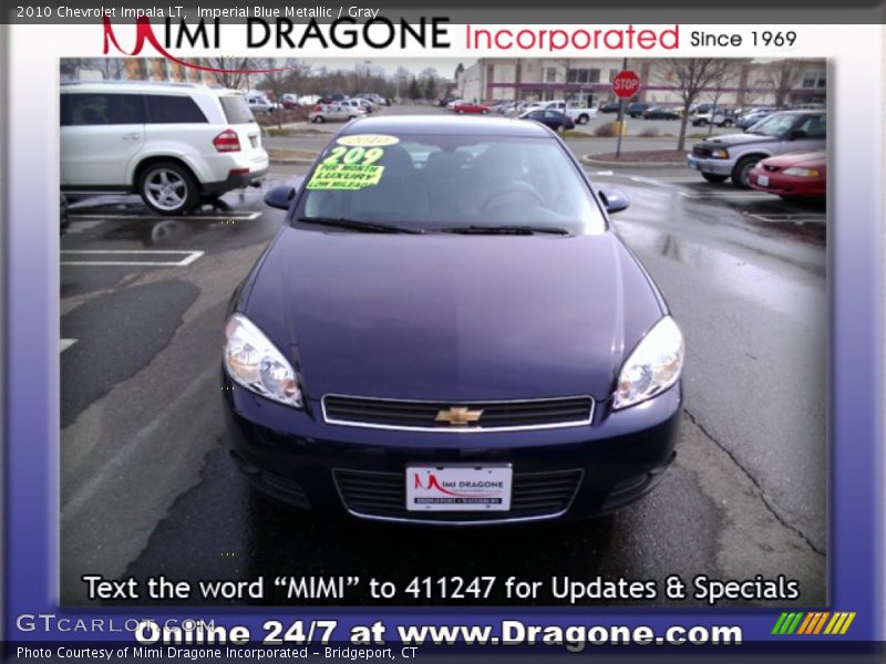 Imperial Blue Metallic / Gray 2010 Chevrolet Impala LT