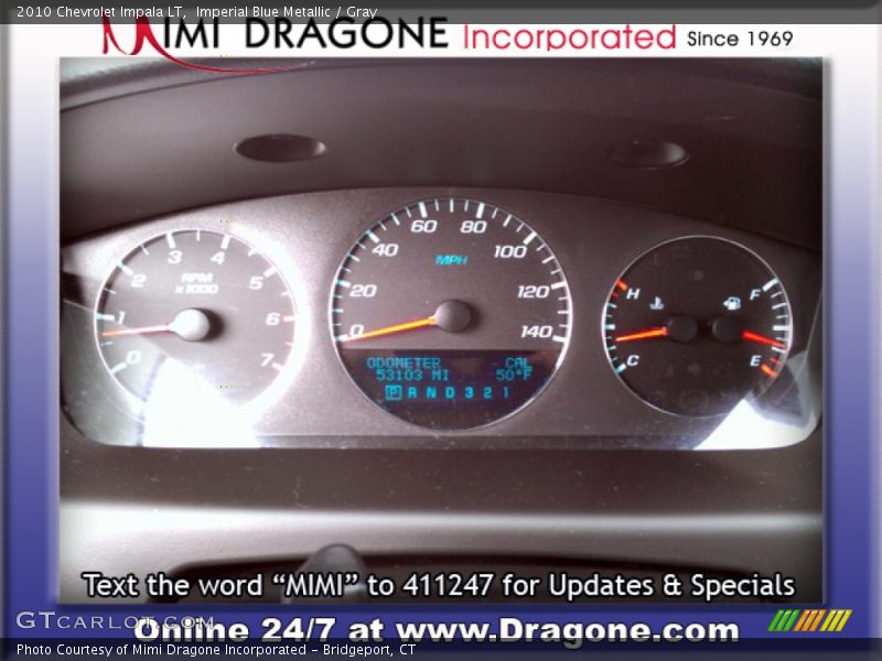 Imperial Blue Metallic / Gray 2010 Chevrolet Impala LT