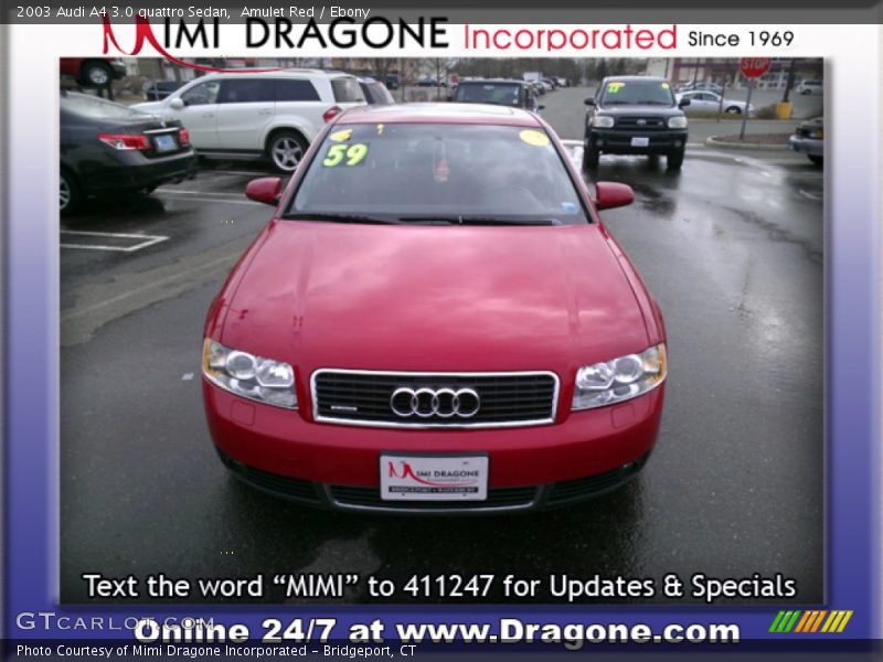 Amulet Red / Ebony 2003 Audi A4 3.0 quattro Sedan